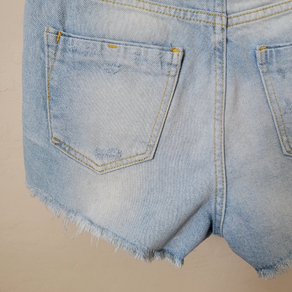 Zara Basic Z1975 Frayed Cutoff Distressed High Rise Denim Jean Shorts - Picture 9 of 13